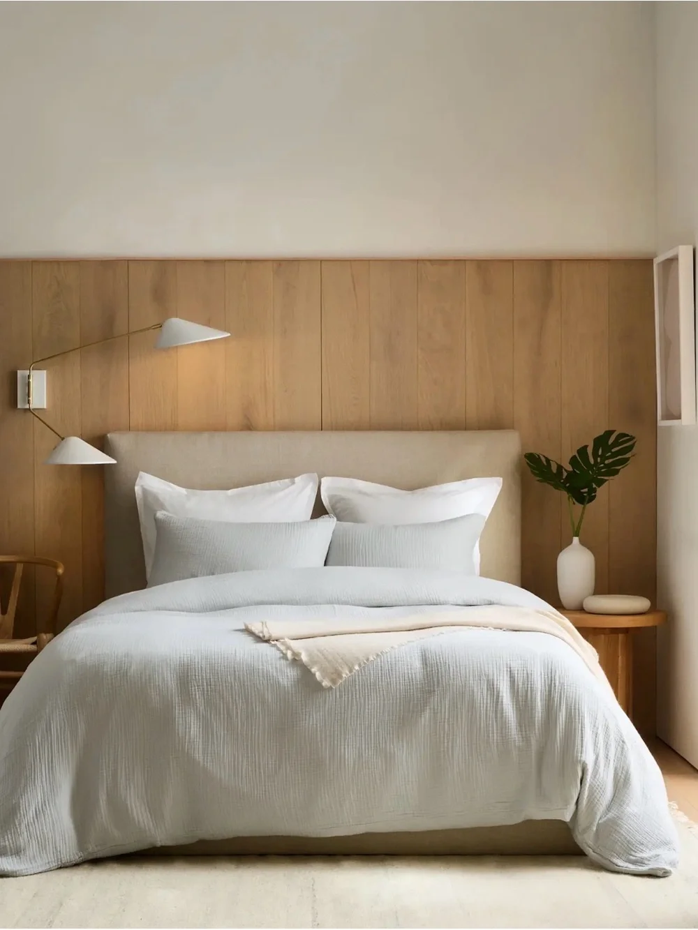 Quince Organic Cotton Gauze Duvet in Mist Queen 538